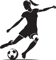 Minimal Woman Soccer Player Silhouette