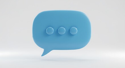 Fototapeta premium Blue Speech Bubble Icon Isolated on White Background Representing Communication and Modern Chat Concepts for Digital Marketing