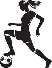 Minimal Woman Soccer Player Silhouette