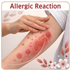 Arm Displaying Symptoms of an Allergic Reaction with Skin Irritation