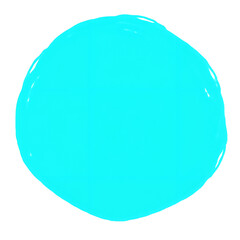 Bright Turquoise Circle on doodle planner Transparent Background with Subtle White Highlights