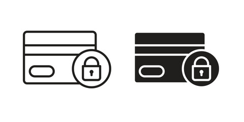 Credit limit icon in a black stroke vector design and flat solid version on white background
