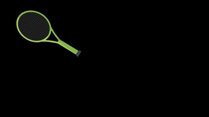 Animation of a tennis ball being hit without a person on a transparent background - Powered by Adobe