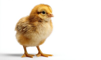Fluffy chick against white background