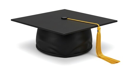 Graduation Mortarboard Isolated on White Background Symbolizing Academic Achievement and Educational Success Represents a Milestone