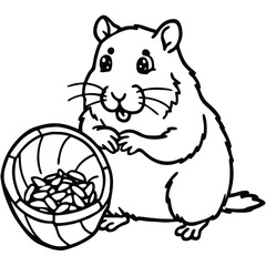 Chubby hamster enjoying a sunflower seed