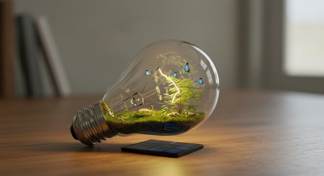 Sustainable illumination: A miniature ecosystem thriving within a light bulb