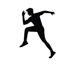 Silhouette of a Person Falling or Doing Exercise in Midair isolated vector illustration on White Background
