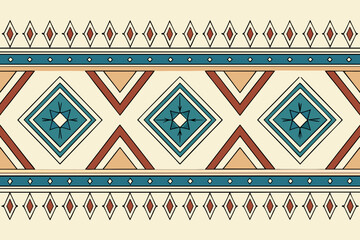 native american geometric border pattern with diamond motifs and tribal design elements 