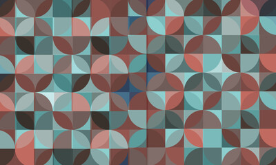 Colorful Abstract Geometric Pattern with Retro Circular Shapes