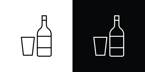 Vodka icon. Simple flat symbol. Perfect Black outline pictogram illustration
