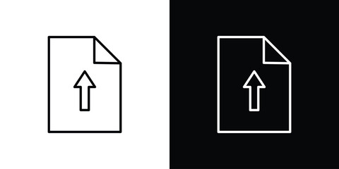 Upload file icon. Simple flat symbol. Perfect Black outline pictogram illustration