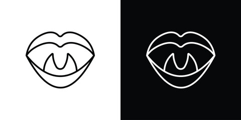 Tonsillitis icon. Simple flat symbol. Perfect Black outline pictogram illustration