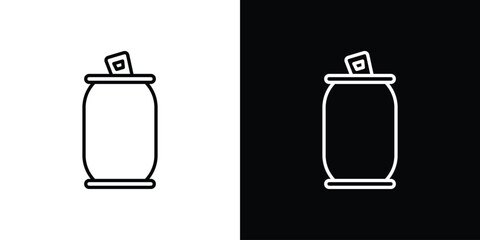 Soda can icon. Simple flat symbol. Perfect Black outline pictogram illustration