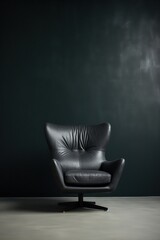 Black Leather Chair in a Dark Room