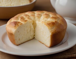Golden Crust Milk Bread with Fluffy Interior on Ceramic Plate
Keywords: milk bread, soft bread, golden crust, bakery product, fresh loaf, sliced bread, homemade baking, ceramic plate, fluffy texture, 