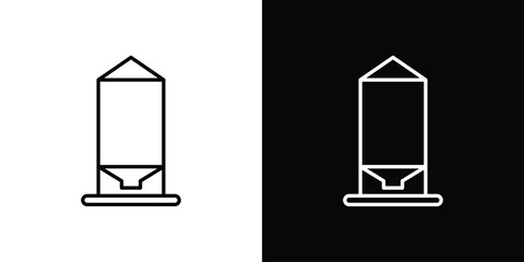 Silo icon. Simple flat symbol. Perfect Black outline pictogram illustration