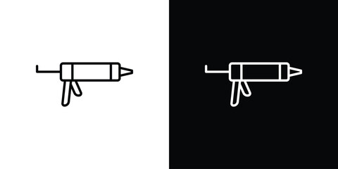 Sealants gun icon. Simple flat symbol. Perfect Black outline pictogram illustration