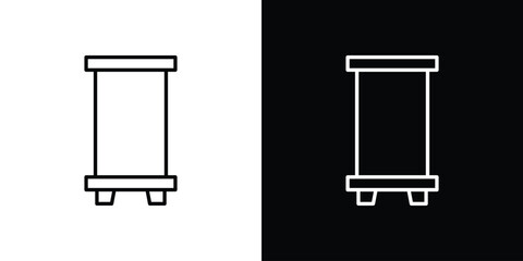 Roll up banners icon. Simple flat symbol. Perfect Black outline pictogram illustration