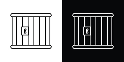 Prison icon. Simple flat symbol. Perfect Black outline pictogram illustration