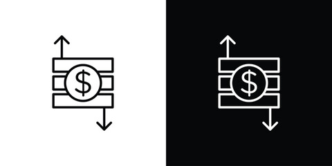 Operating profit loss icon. Simple flat symbol. Perfect Black outline pictogram illustration