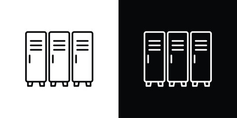Locker icon. Simple flat symbol. Perfect Black outline pictogram illustration
