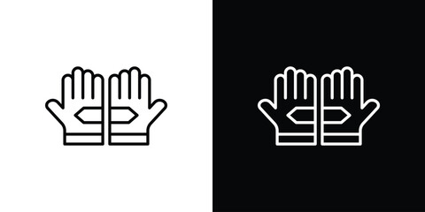 Fitness Gloves icon. Simple flat symbol. Perfect Black outline pictogram illustration