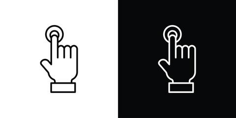 Finger control icon. Simple flat symbol. Perfect Black outline pictogram illustration