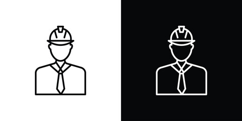 Engineer icon. Simple flat symbol. Perfect Black outline pictogram illustration