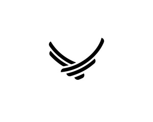 Abstract bird logo design template. Creative minimalist eagle falcon hawk  icon symbol logotype.