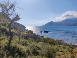 Coastal Mountains and Blue Sea
