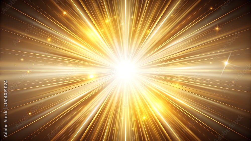 Poster a brilliant golden light burst emanates from the center, creating a dynamic and energetic abstract b