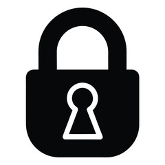 Security Lock Silhouette vector illustration on white background