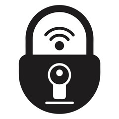 Smart lock Silhouette vector illustration on white background