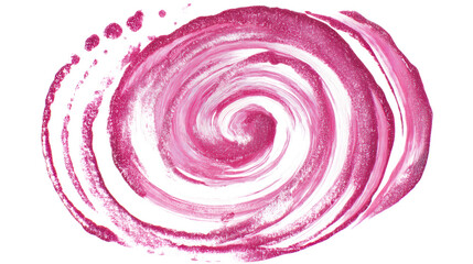 Watercolor a vibrant pink glitter swirl paint stroke isolated on a transparent background