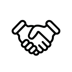 Obraz premium Simple handshake icon in outline style. Vector graphic. 