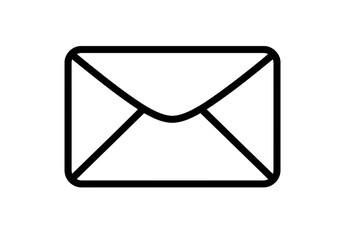 Illustration of a simple envelope with a clean and minimalist design on a white surface view