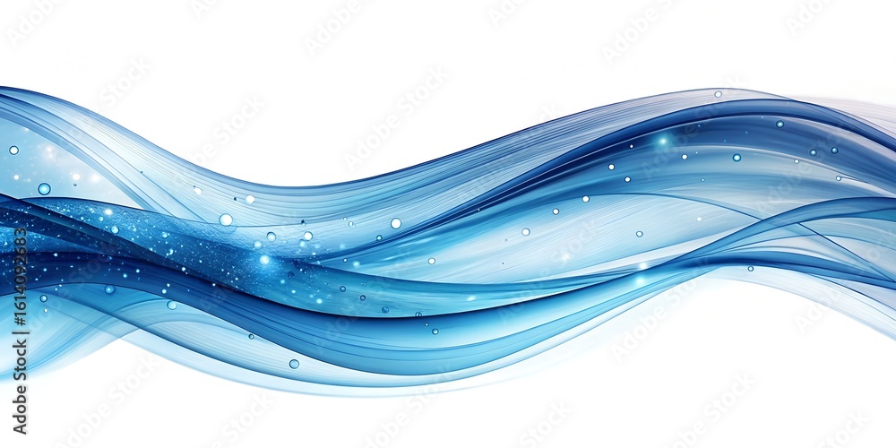Poster a vibrant blue wave of light flows smoothly across a white background, creating a sense of dynamic e