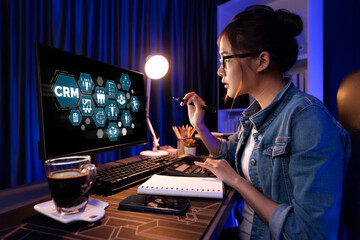 Customer relationship management system on brisk computer for CRM business and enterprise