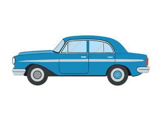 1960s Classic Sedan Vector Illustration, Simplified Retro Car Design, Vintage Automobile Art, Minimalist Style Classic Car Graphic