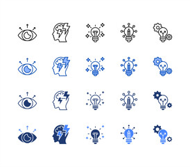 Creative Thinking icon set multiple style collection.  Artistic, Brainstorm, Creative, Creativity, Divergent.