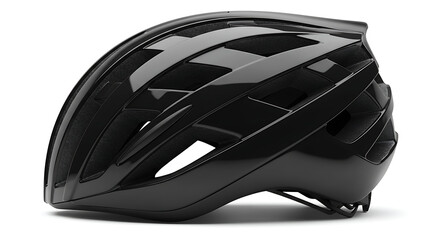 Fototapeta premium A sleek, high-performance black bicycle helmet, designed for road cycling and racing.