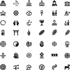 Diverse religious and cultural symbols icons religion culture