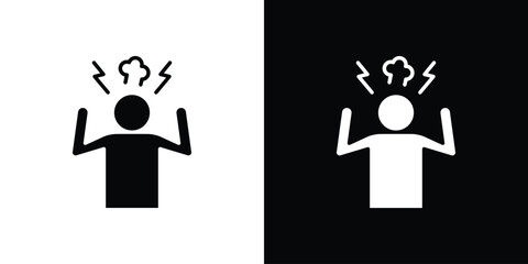 Irritated human icon symbol for Apps and Branding.