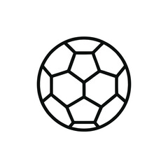 Fototapeta premium Icon soccer ball in black line drawing style on transparent background