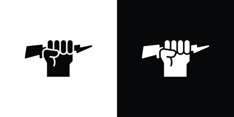 Hand with Power icon symbol for Apps and Branding.