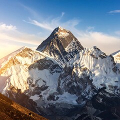 Majestic mountain range at sunset