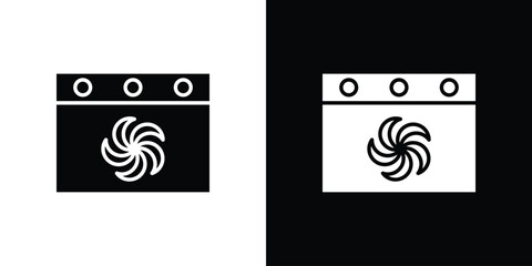 Convection turbofan stove icon symbol for Apps and Branding.