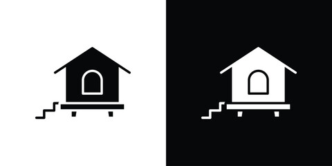 Chicken coop icon symbol for Apps and Branding. © Vipul