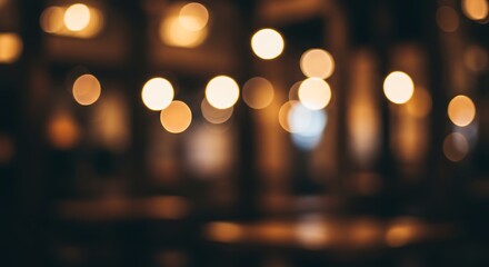 Enchanting Warm Bokeh Lights Background, a Stunning Abstract Illumination Creating a Dreamy and Cozy Ambiance Perfect for Festive or Elegant Designs.